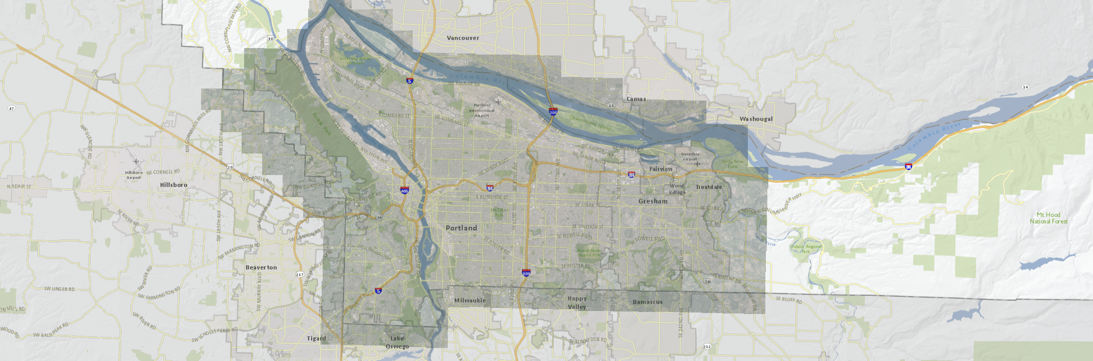 Portland area property map